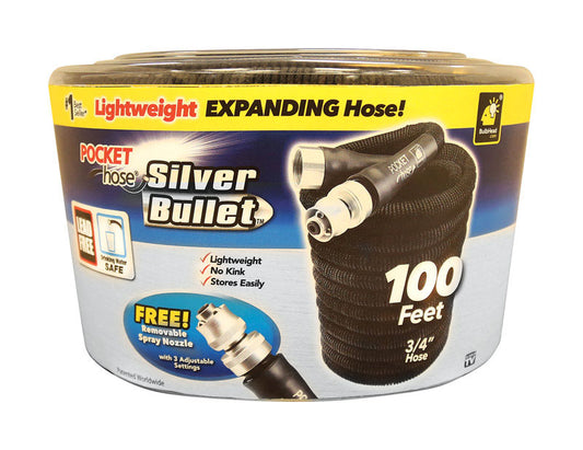 Pocket Hose Silver Bullet 3/4 in. D X 100 ft. L Medium Duty Expandable Lightweight Garden Hose