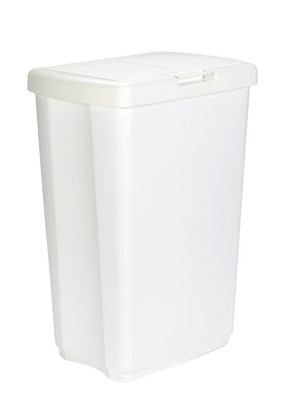 Rubbermaid 13.25 gal White Plastic Spring Top Wastebasket