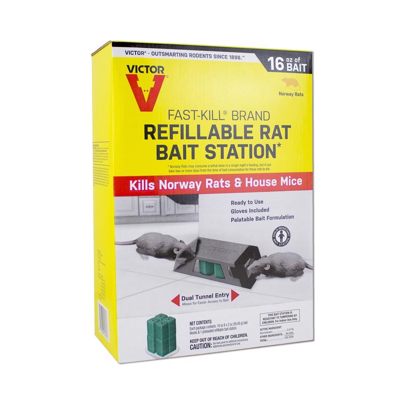 Victor Fast-Kill Toxic Bait Station and Bait Blocks For Mice and Rats 8 pk