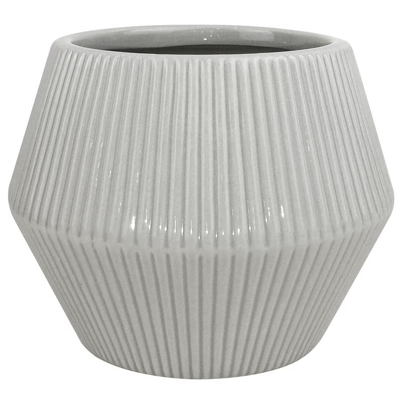 Trendspot Rena 6.5 in. H X 8 in. W X 8 in. D X 8 in. D Ceramic Planter Gray