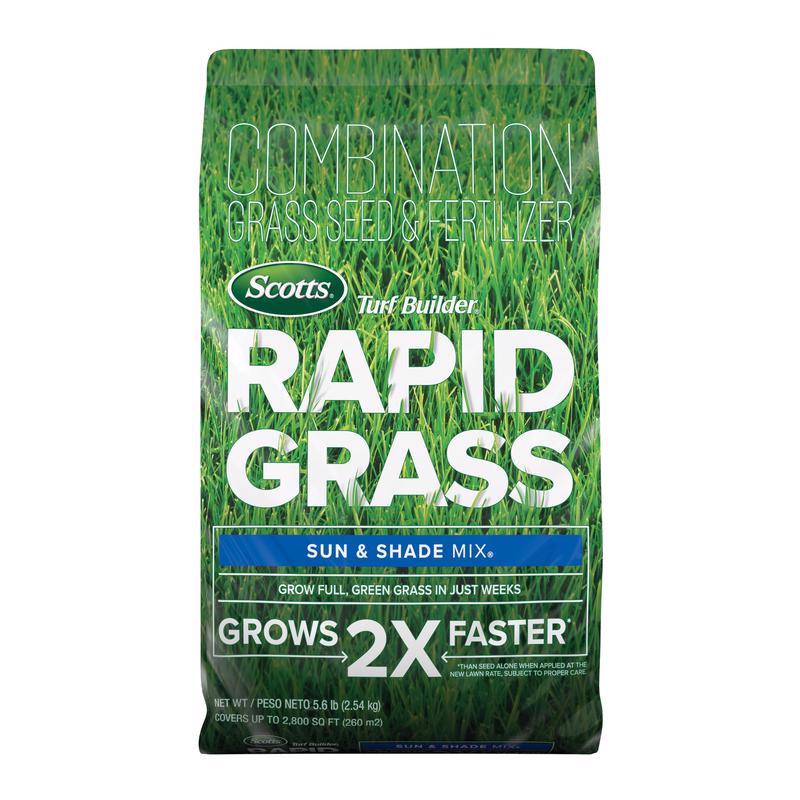 Scotts Turf Builder Rapid Grass Mixed Sun or Shade Grass Seed and Fertilizer 5.6 lb