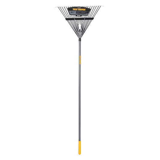 True Temper 64.5 in. 22 Tine Steel Leaf Rake Wood Handle