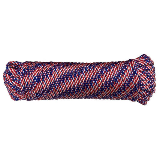 Koch Industries 3/8 in. D X 100 ft. L Red/White/Blue Diamond Braided Polypropylene Rope