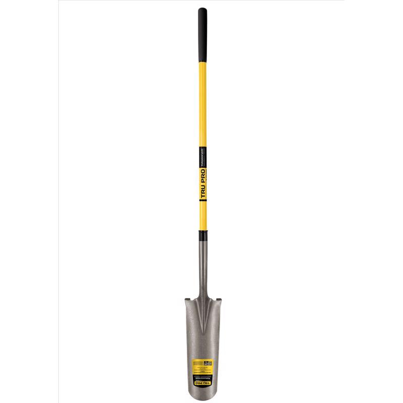 Truper Tru Pro 65 in. Steel Round Drain Spade Fiberglass Handle