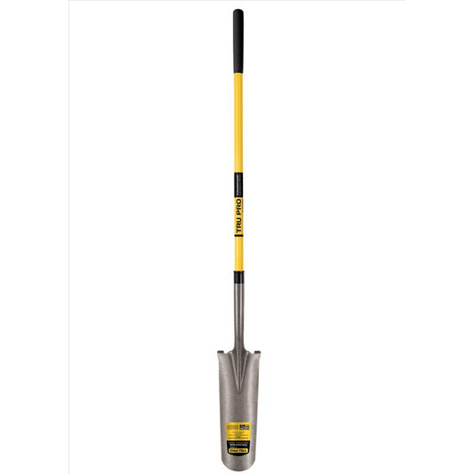 Truper Tru Pro 65 in. Steel Round Drain Spade Fiberglass Handle