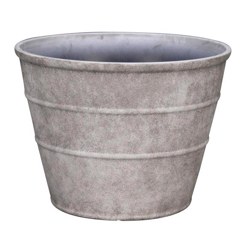 L&G 12 in. H X 16 in. D Polyresin Hamilton Planter Stone