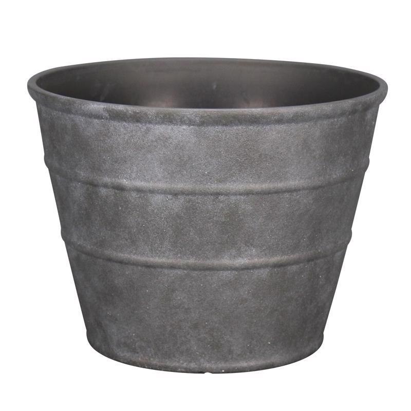 v 12 in. H X 16 in. D Polyresin Hamilton Planter Charcoal