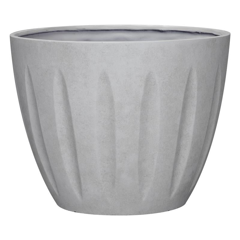 L&G 13 in. H X 16 in. D Polyresin Spritzer Planter Stone