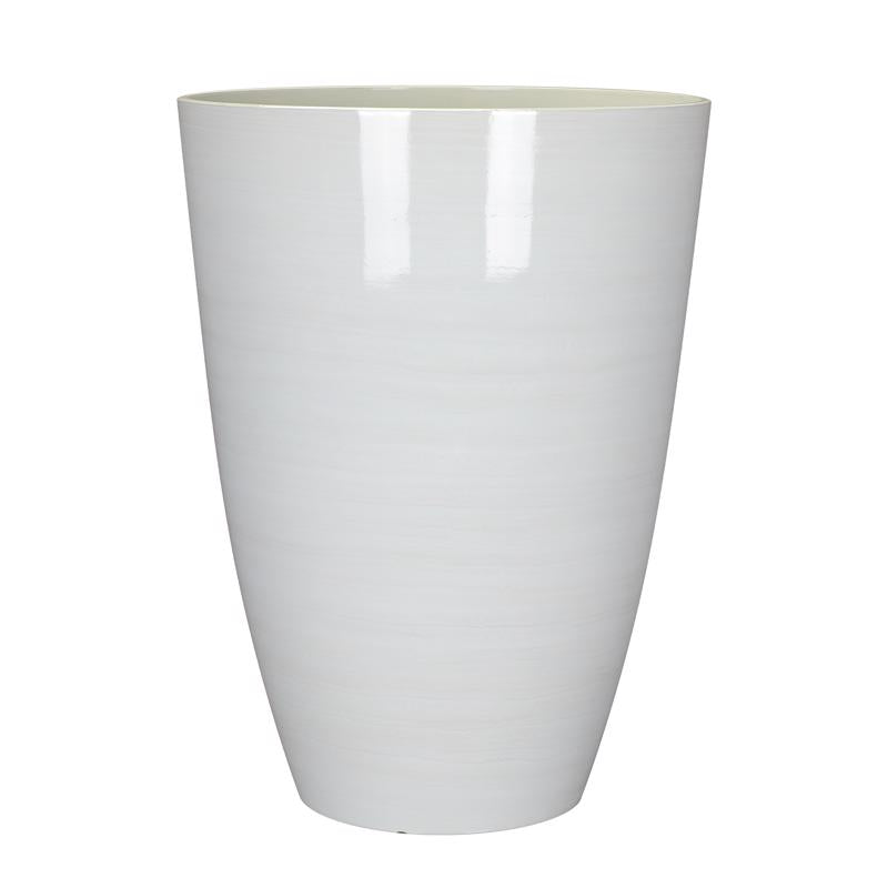 L&G 22 in. H X 16 in. D Polyresin Baja Planter White