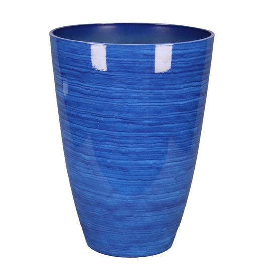 L&G 22 in. H X 16 in. D Polyresin Baja Planter Cobalt