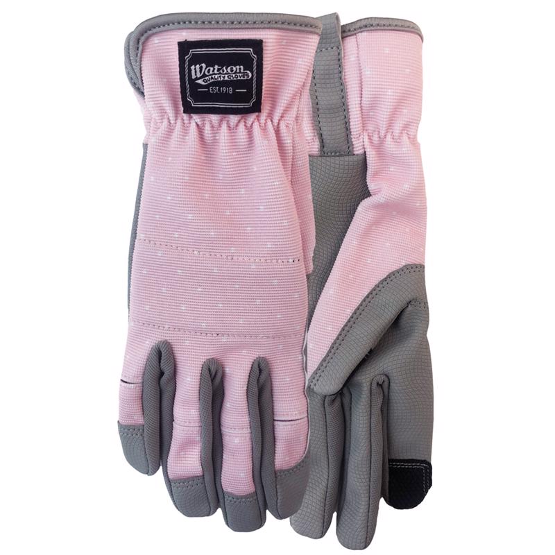 Watson Gloves Home Grown M Spandex Uptown Girl Gray/Pink Gardening Gloves