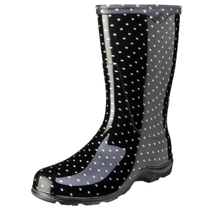 Sloggers Women's Garden/Rain Boots 8 US Black Polka Dot 1 pair