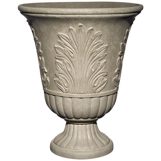 Classic Home & Garden 19 in. H X 16 in. D Plastic Larissa Urn Planter Sand