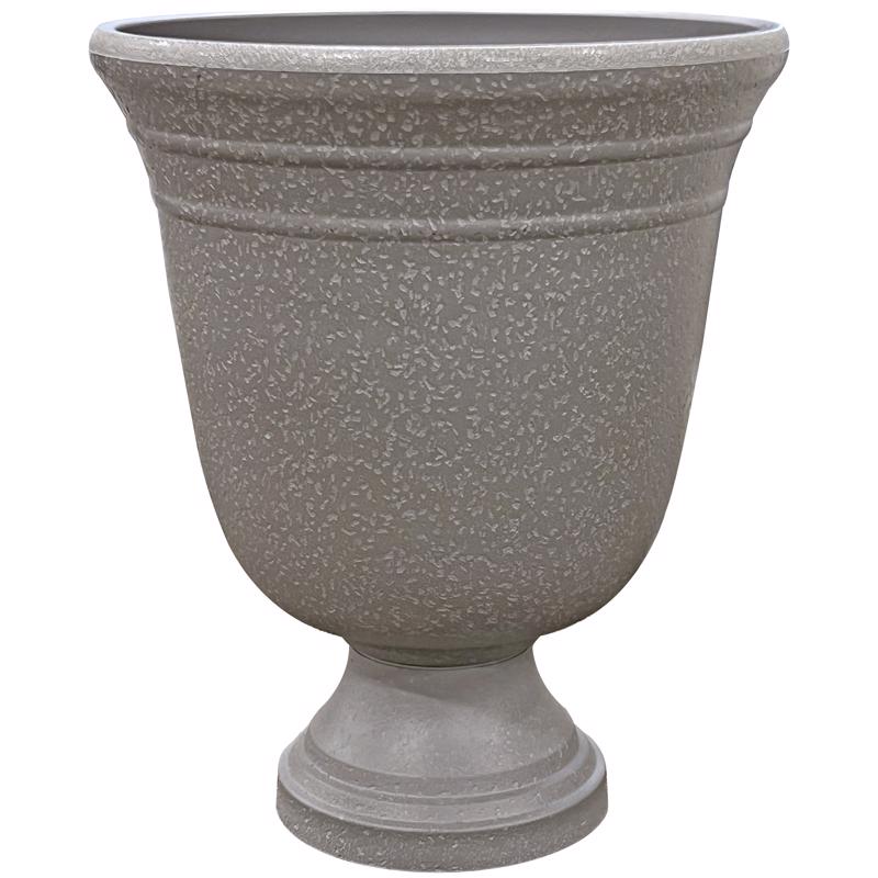 Classic Home & Garden 19.5 in. H X 16 in. D Plastic Westpoint Urn Planter Stone