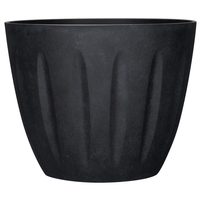 L&G 12.8 in. H X 16 in. W X 16 in. D X 16 in. D Polyresin Spritzer Planter Black