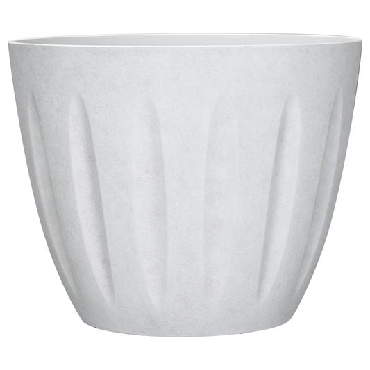 L&G 12.8 in. H X 16 in. W X 16 in. D X 16 in. D Polyresin Spritzer Planter White