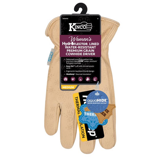 Kinco HydroFlector M Cowhide Leather Lined Tan Gloves