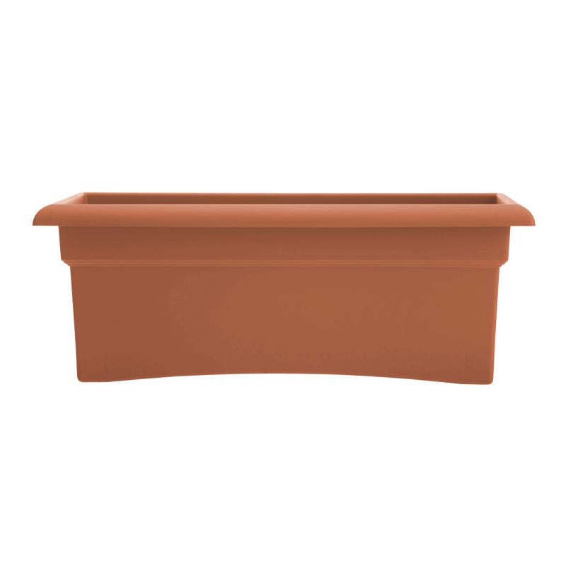 Bloem Veranda 10 in. H X 26.5 in. W X 11.75 in. D Plastic Traditional Planter Box Terracotta