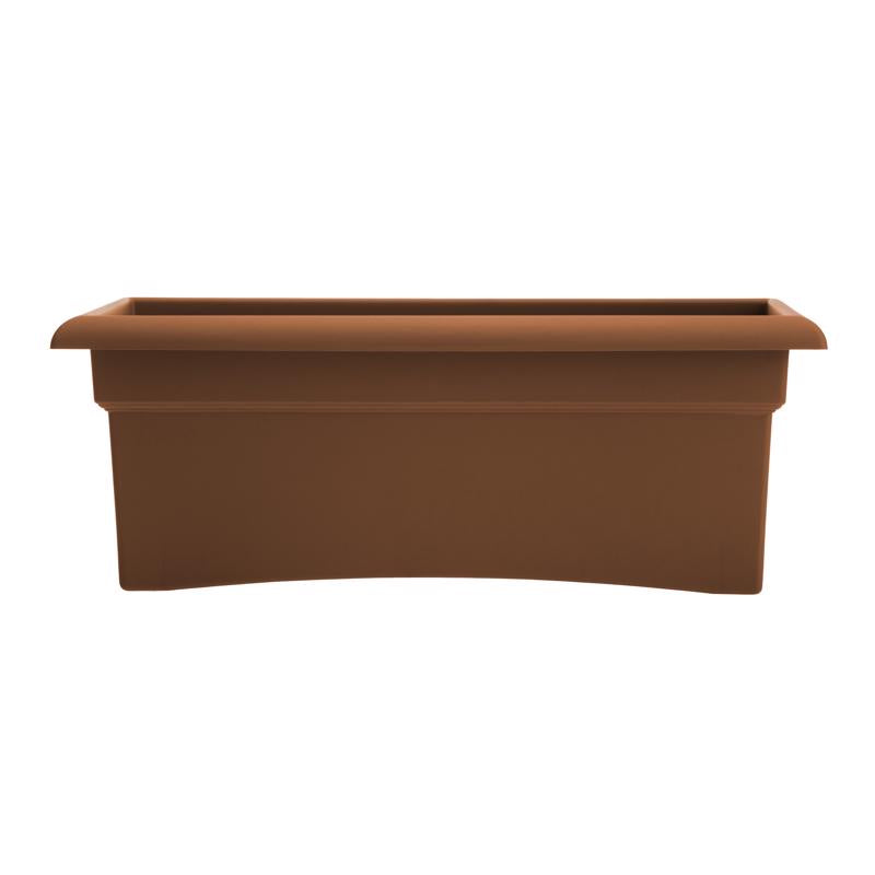 Bloem Veranda 10 in. H X 26.5 in. W X 11.75 in. D Plastic Traditional Planter Box Chocolate