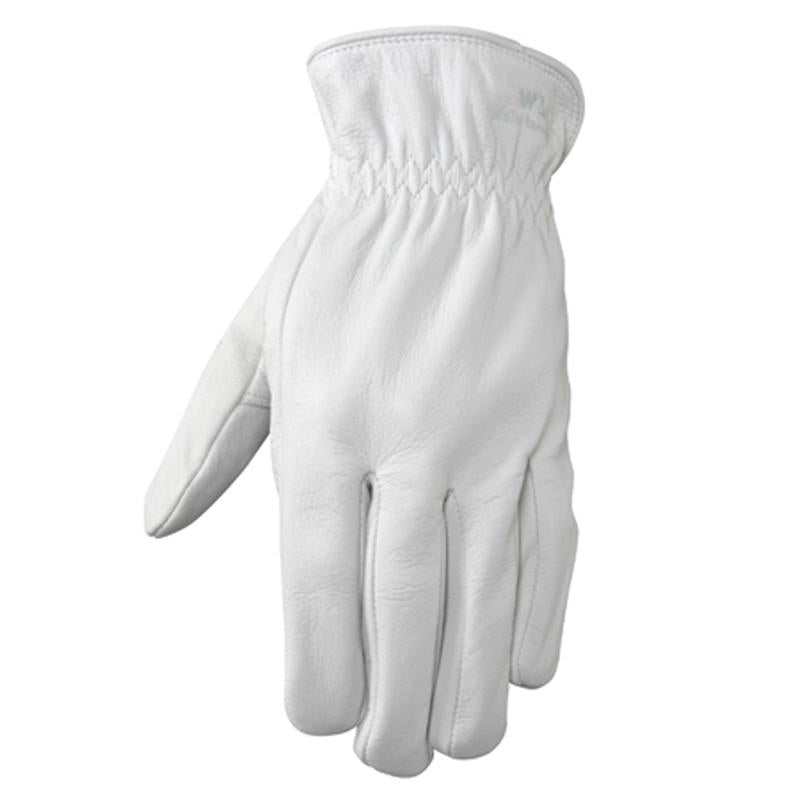 Wells Lamont M Goatskin Leather Driver Pearl Gray Gloves