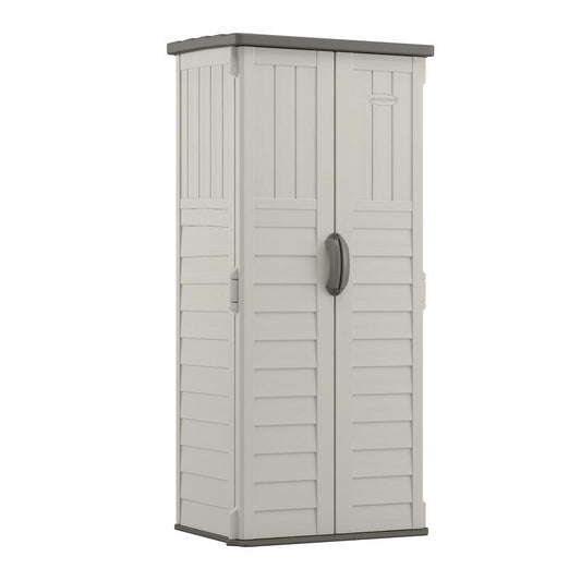 Suncast 2 ft. x 2 ft. Resin Vertical Pent Storage Shed with Floor Kit