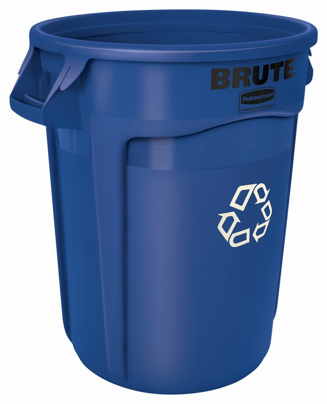 Rubbermaid Brute 32 gal Blue Plastic Recycling Bin