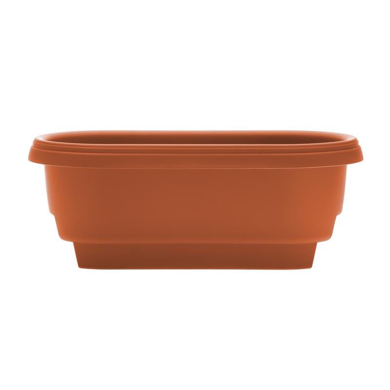 Bloem 9 in. H X 24 in. W X 12 in. D Plastic Deck rail Deck Rail Planter Terracotta Clay