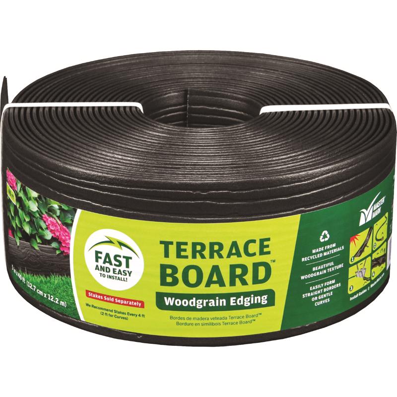 Master Mark Terrace Board 40 ft. L X 4 in. H Plastic Black Lawn Edging