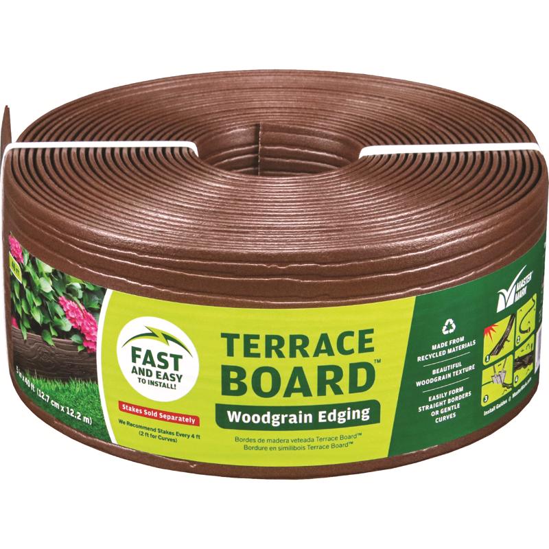 Master Mark Terrace Board 40 ft. L X 4 in. H Plastic Brown Lawn Edging