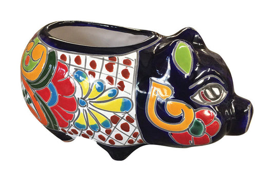 Avera Products Talavera 6 in. H X 9 in. W Ceramic Pig Planter Assorted