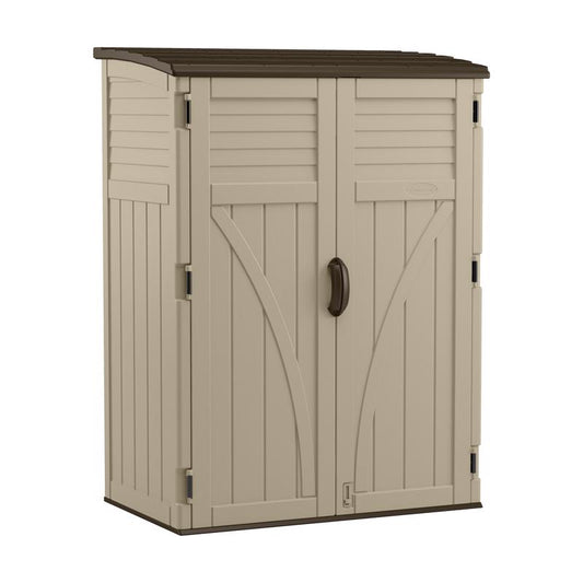 Suncast Large Vertical 4 ft. x 2 ft. Resin Vertical Storage Shed with Floor Kit