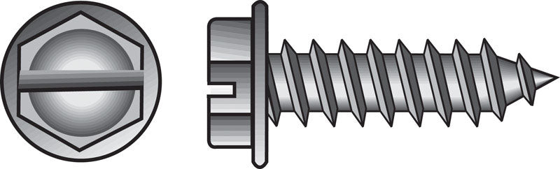 HILLMAN No. 14 X 1-1/2 in. L Slotted Hex Washer Head Sheet Metal Screws 100 pk