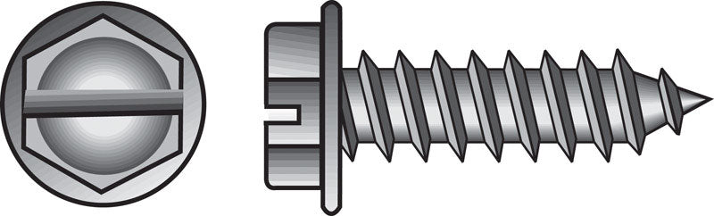 HILLMAN No. 10 X 3/4 in. L Slotted Hex Washer Head Sheet Metal Screws 100 pk