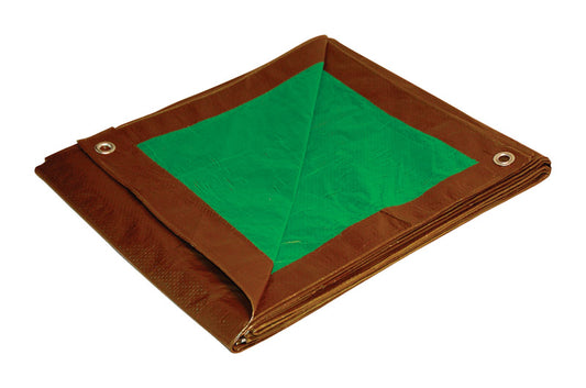 Foremost Dry Top 16 ft. W X 20 ft. L Medium Duty Polyethylene Reversible Tarp Brown/Green