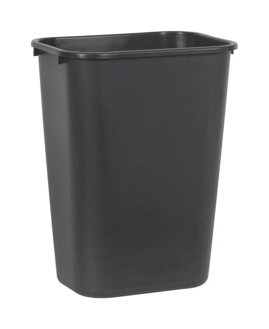 Rubbermaid Deskside 10.25 gal Black Resin Rectangle Trash Can