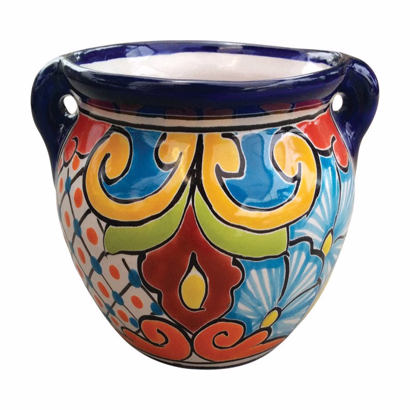 Avera Products Talavera 6 in. H X 7.25 in. W X 5.25 in. D Ceramic Michoacana Planter Multicolored