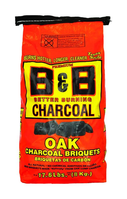 B&B Charcoal All Natural Oak Charcoal Briquettes 17.6 lb