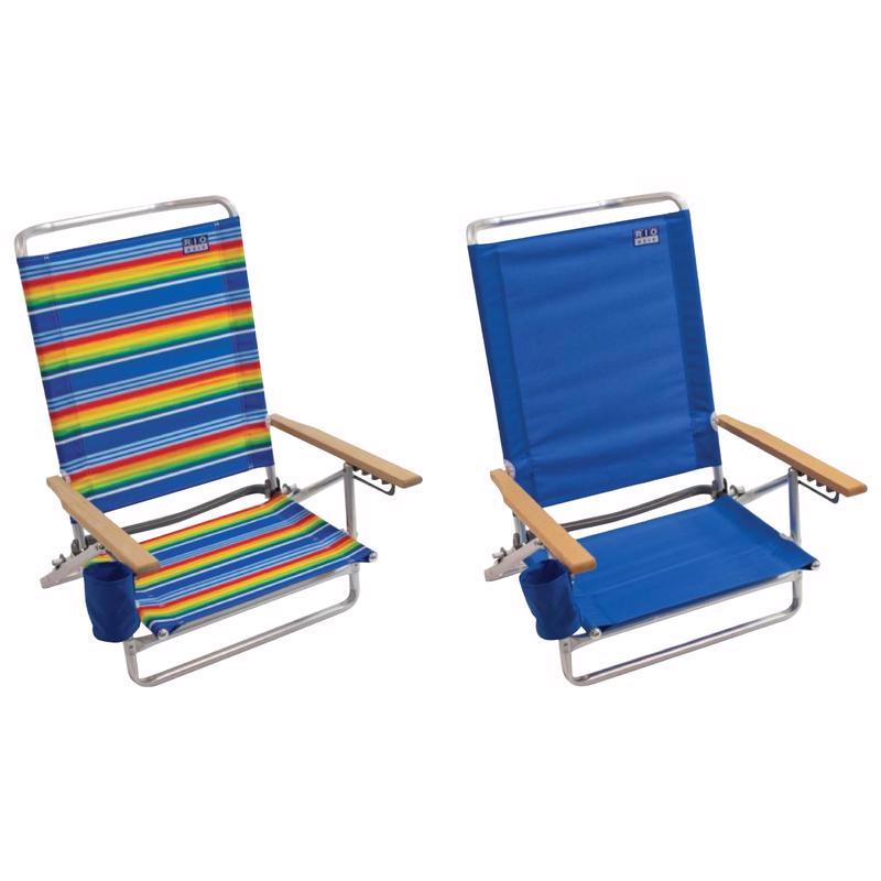 Rio Brands 5-Position Assorted Beach Folding Chair