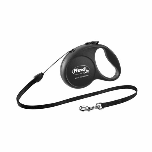 Flexi Black Retractable Nylon Dog Leash Small