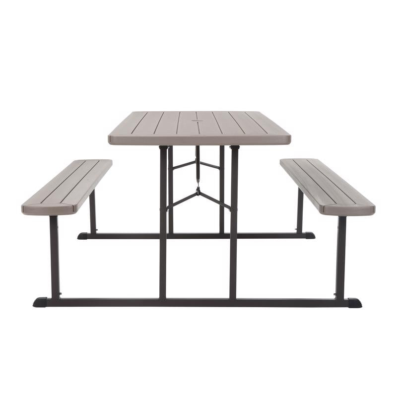 Cosco Plastic Brown 72 in. Rectangle Foldable Picnic Table