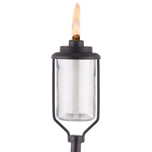 TIKI Convertible Black/Clear Glass/Metal 65 in. Tiki Outdoor Torch 1 pc