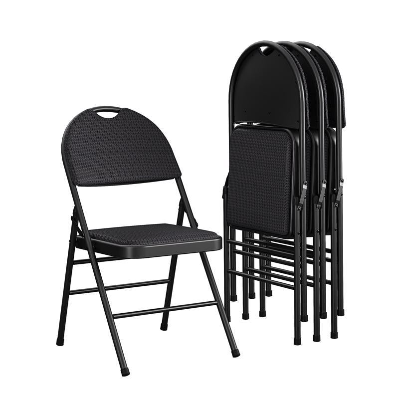 Cosco Black Fabric XL Folding Chair 4 pk