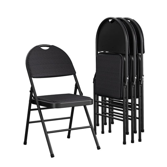 Cosco Black Fabric XL Folding Chair 4 pk