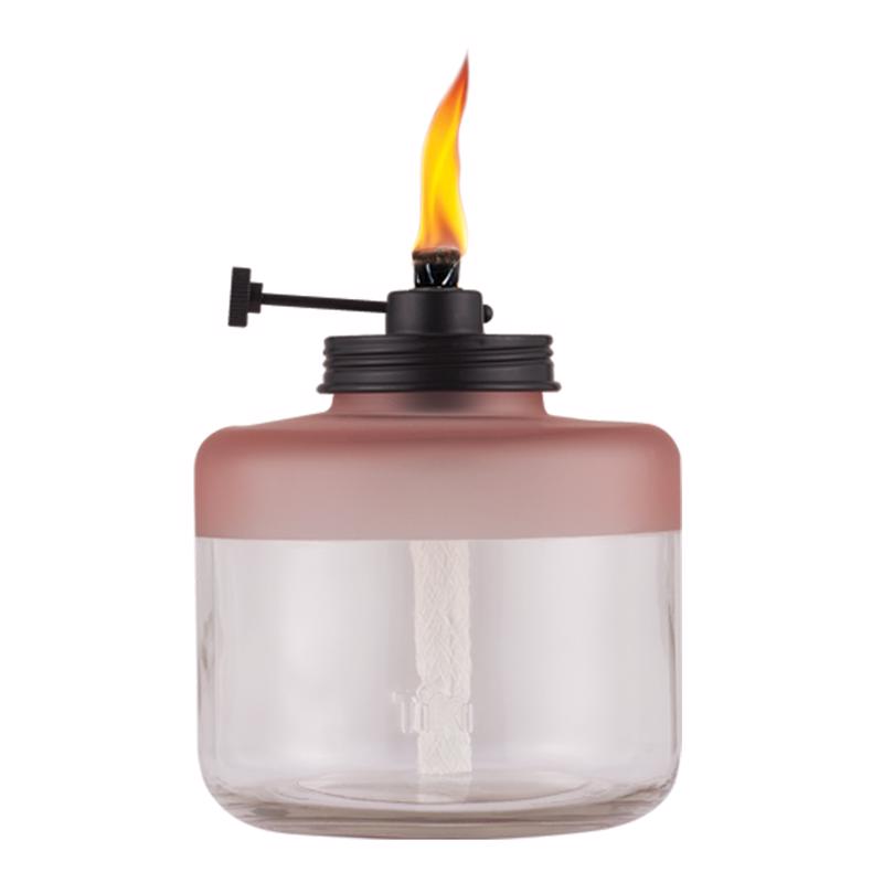 TIKI Adjustable Flame Pink Glass 6.5 in. Tabletop Torch 1 pc