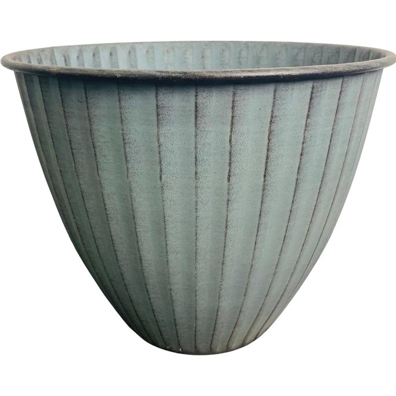 Robert Allen Monroe 8 in. D Metal Planter Light Blue