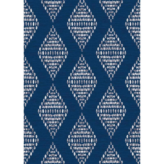 Linon Home Decor 7 ft. W X 5 ft. L Navy Blue Diamonds Polyester Accent Rug