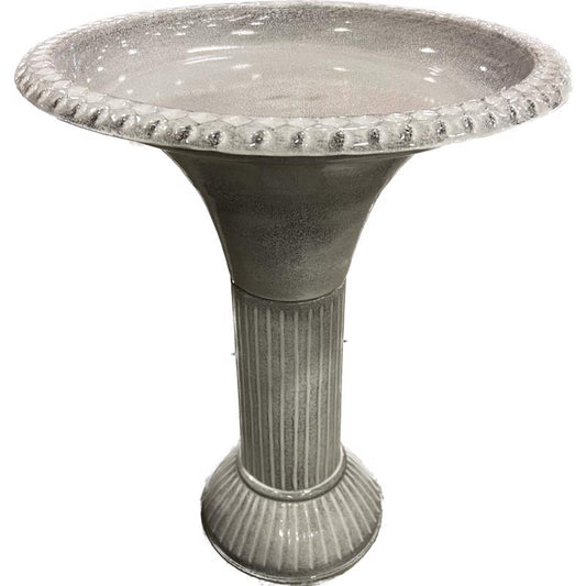 Robert Allen Ironstone Gray Metal 23.5 in. Bird Bath