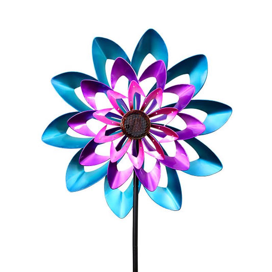 Exhart Multicolored Metal 26 in. H Pinwheel Garden Stake Spinner