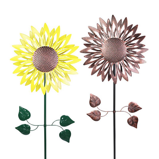 Exhart Assorted Metal 84 in. H Kinetic Sunflower Outdoor Garden Stake