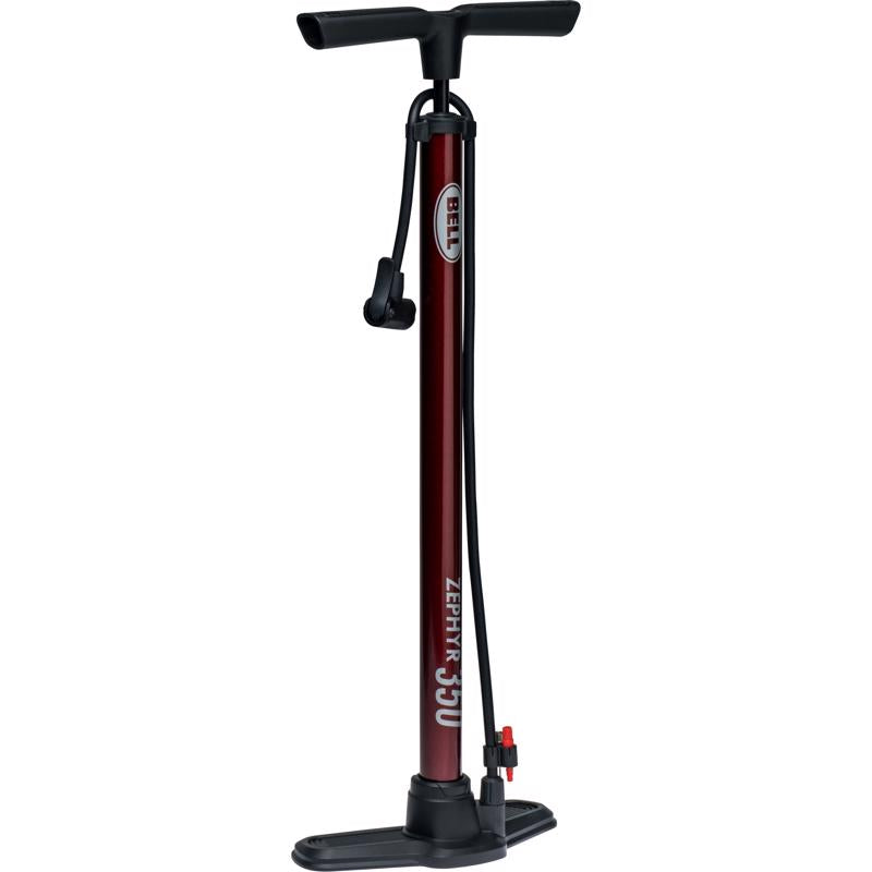 Bell Sports Zephyr 350 Steel Bicycle Floor Pump Maroon